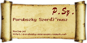 Porubszky Szerénusz névjegykártya